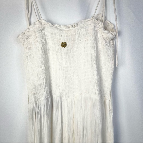 Rip Curl White Fiesta Wide Leg Smocked Cropped Jumpsuit XS - Picture 5 of 5